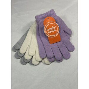 NEW wonder nation 3 pack girls winter gloves OSFM 3 pairs